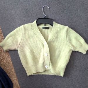 Green Short Sleeved cardigan